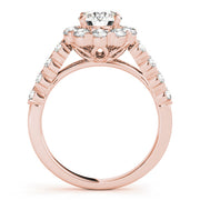 14K Rose Gold 2 1/6 ct tw Halo Diamond Engagement Ring