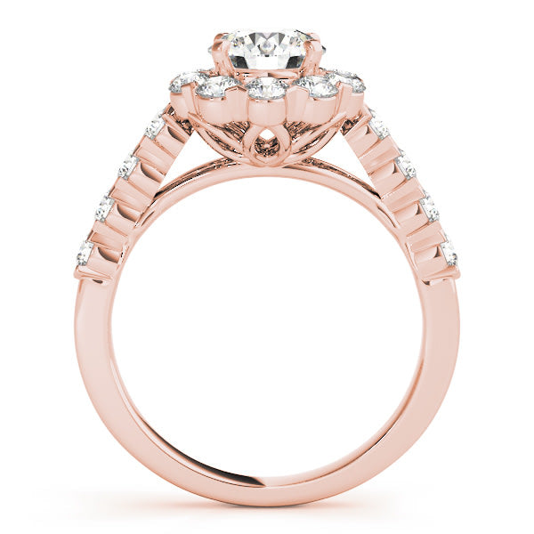 14K Rose Gold 2 1/6 ct tw Halo Diamond Engagement Ring