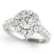14K White Gold 2 1/6 ct tw Halo Diamond Engagement Ring