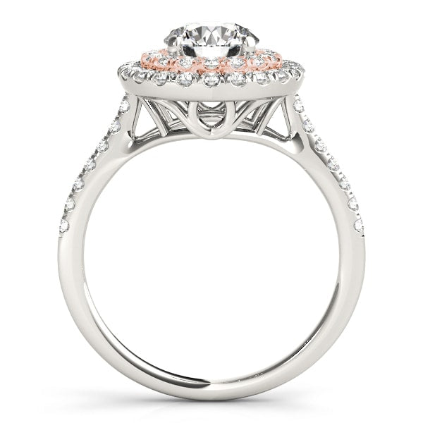 18K Rose Gold 1 3/8 ct tw Halo Diamond Engagement Ring