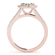 14K Rose Gold 1 1/3 ct tw Halo Diamond Engagement Ring