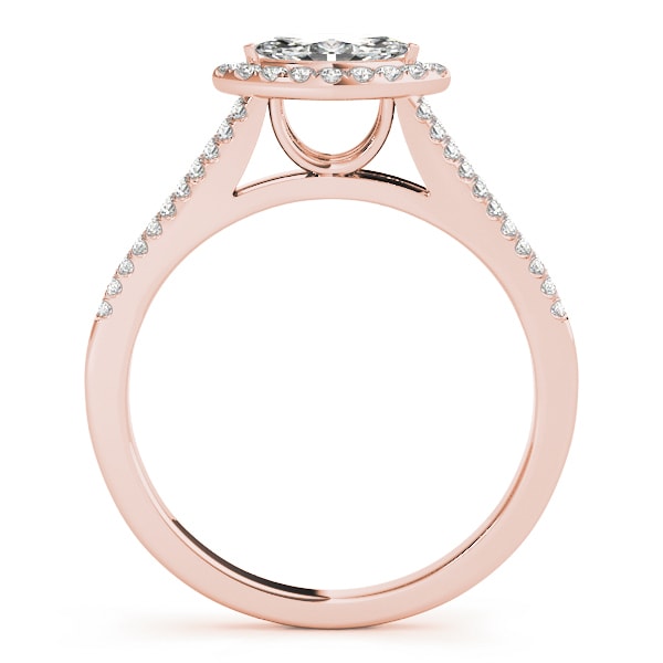 14K Rose Gold 1 1/3 ct tw Halo Diamond Engagement Ring