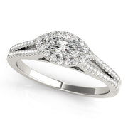 Platinum 1 1/3 ct tw Halo Diamond Engagement Ring