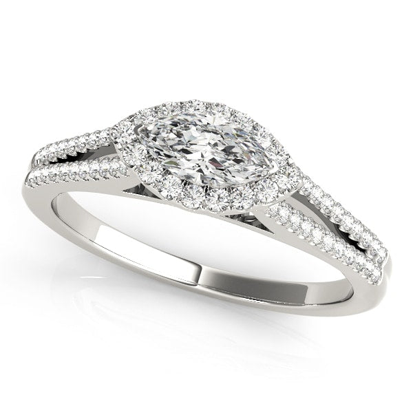Platinum 1 1/3 ct tw Halo Diamond Engagement Ring