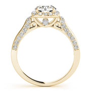 18K Yellow Gold 1 3/8 ct tw Halo Diamond Engagement Ring