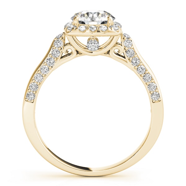 18K Yellow Gold 1 3/8 ct tw Halo Diamond Engagement Ring