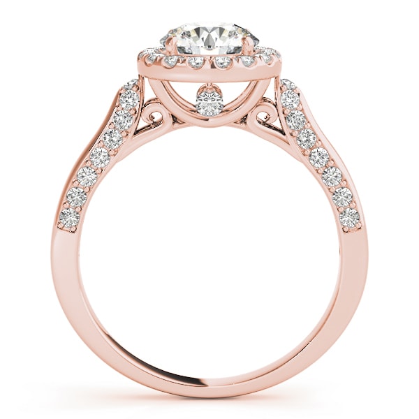 14K Rose Gold 1 3/8 ct tw Halo Diamond Engagement Ring