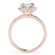 14K Rose Gold 3/4 ct tw Halo Diamond Engagement Ring