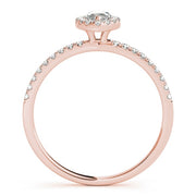 14K Rose Gold 1 1/4 ct tw Halo Diamond Engagement Ring