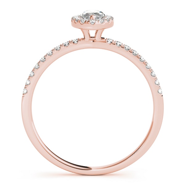 14K Rose Gold 1 1/4 ct tw Halo Diamond Engagement Ring