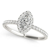 14K White Gold 1 1/4 ct tw Halo Diamond Engagement Ring