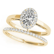 14K Yellow Gold 1/5 ct tw Halo Diamond Engagement Ring