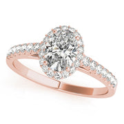 18K Rose Gold 1/3 ct tw Halo Diamond Engagement Ring