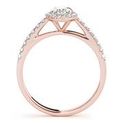 14K Rose Gold 1/3 ct tw Halo Diamond Engagement Ring