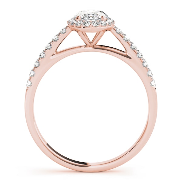 14K Rose Gold 1/3 ct tw Halo Diamond Engagement Ring