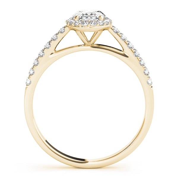 14K Yellow Gold 1/3 ct tw Halo Diamond Engagement Ring