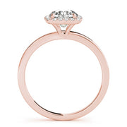14K Rose Gold 1 1/8 ct tw Halo Diamond Engagement Ring