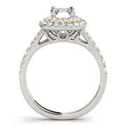 18K Yellow Gold 1 ct tw Halo Diamond Engagement Ring