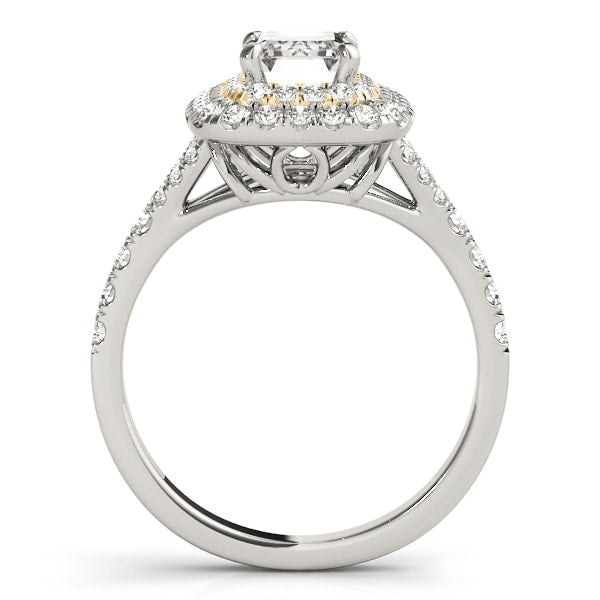 18K Yellow Gold 1 ct tw Halo Diamond Engagement Ring