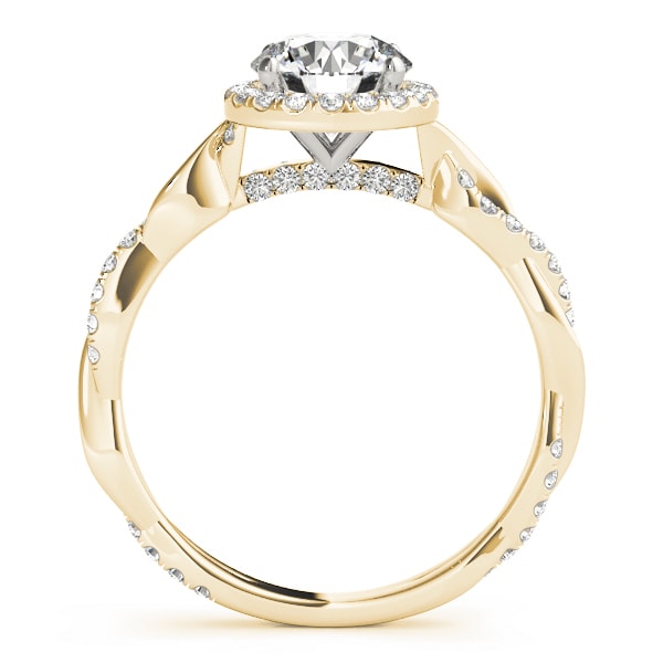 18K Yellow Gold 1 1/3 ct tw Halo Diamond Engagement Ring