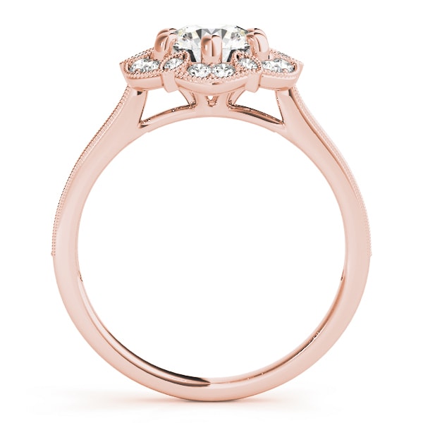 18K Rose Gold 1 1/5 ct tw Halo Diamond Engagement Ring