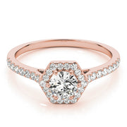 18K Rose Gold 1/2 ct tw Halo Diamond Engagement Ring