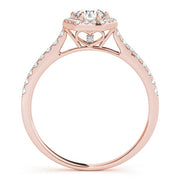 14K Rose Gold 1/2 ct tw Halo Diamond Engagement Ring