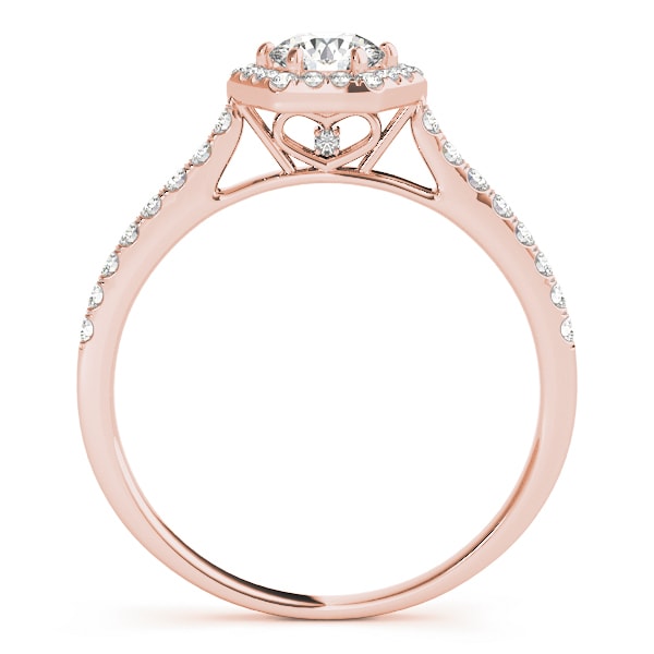 14K Rose Gold 1/2 ct tw Halo Diamond Engagement Ring