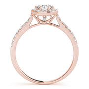 14K Rose Gold 1/2 ct tw Halo Diamond Engagement Ring