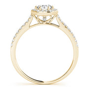 18K Yellow Gold 1/2 ct tw Halo Diamond Engagement Ring