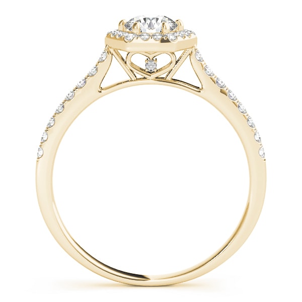 18K Yellow Gold 1/2 ct tw Halo Diamond Engagement Ring