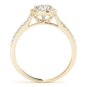 18K Yellow Gold 1/2 ct tw Halo Diamond Engagement Ring