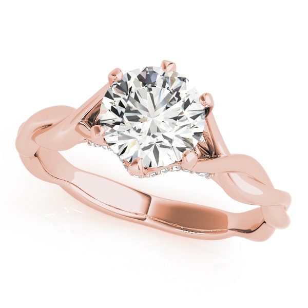18K Rose Gold 1 ct tw Solitaire Diamond Engagement Ring