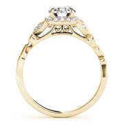 14K Yellow Gold 1 1/5 ct tw Halo Diamond Engagement Ring