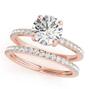 18K Rose Gold 1 1/4 ct tw Halo Diamond Engagement Ring