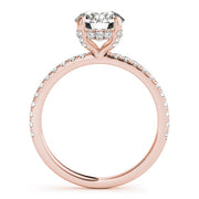 18K Rose Gold 1 1/4 ct tw Halo Diamond Engagement Ring