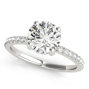 18K White Gold 1 1/4 ct tw Halo Diamond Engagement Ring