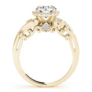 14K Yellow Gold 1 1/3 ct tw Halo Diamond Engagement Ring