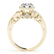 14K Yellow Gold 1 1/3 ct tw Halo Diamond Engagement Ring
