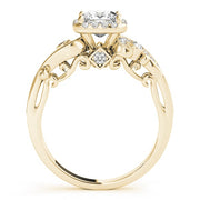 14K Yellow Gold 1/2 ct tw Halo Diamond Engagement Ring