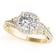14K Yellow Gold 1 1/4 ct tw Halo Diamond Engagement Ring