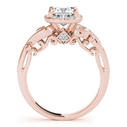 14K Rose Gold 1 1/4 ct tw Halo Diamond Engagement Ring