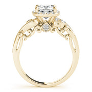 18K Yellow Gold 1 1/4 ct tw Halo Diamond Engagement Ring