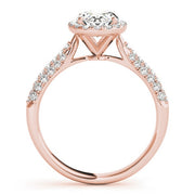 14K Rose Gold 1/2 ct tw Halo Diamond Engagement Ring