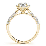 14K Yellow Gold 1/2 ct tw Halo Diamond Engagement Ring