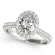 Platinum 1/2 ct tw Halo Diamond Engagement Ring
