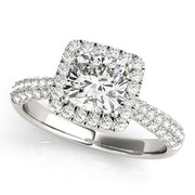 18K White Gold 1 1/3 ct tw Halo Diamond Engagement Ring
