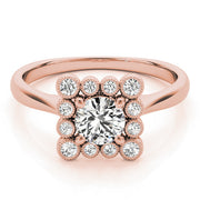 18K Rose Gold 1 1/6 ct tw Halo Diamond Engagement Ring