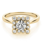 14K Yellow Gold 1 1/6 ct tw Halo Diamond Engagement Ring