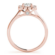 18K Rose Gold 1 1/6 ct tw Halo Diamond Engagement Ring